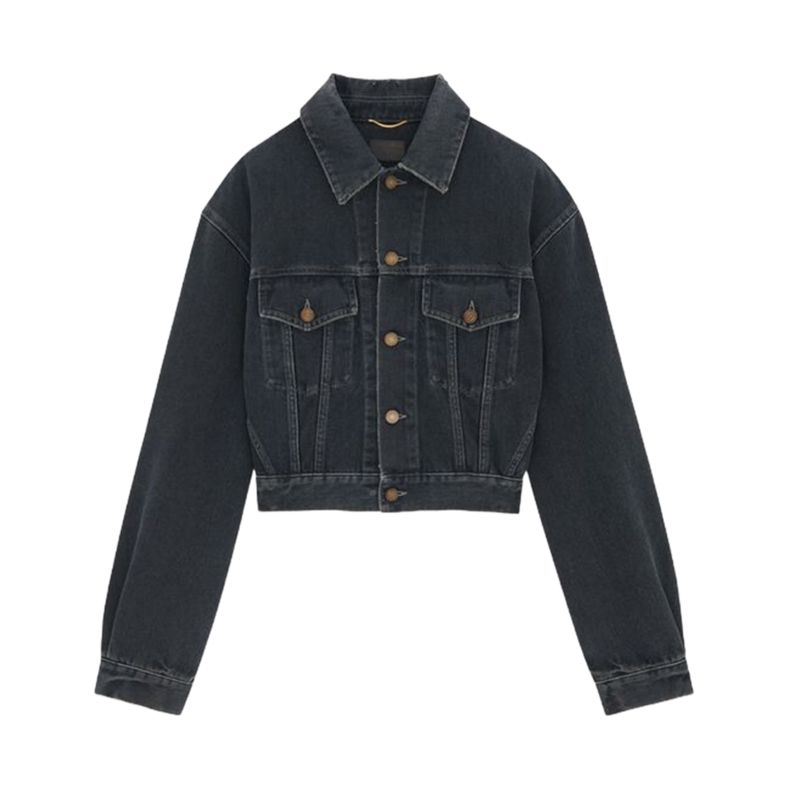 780231-Y07TE-3962 (W) Saint Laurent 80's Jacket in Denim Dark Blue Black