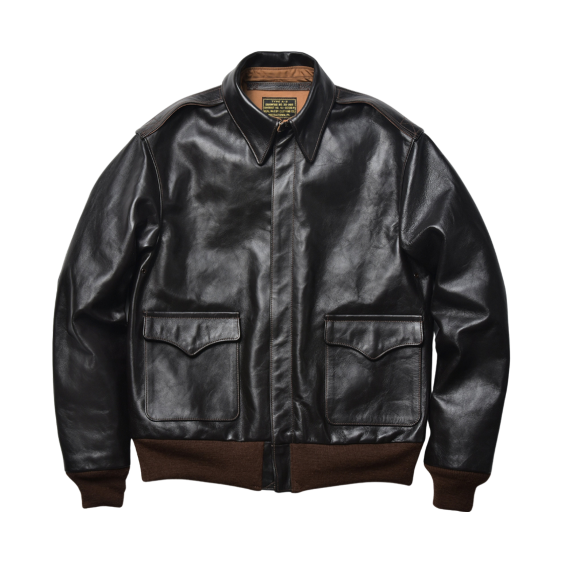 MJ22001 The Real McCoy's Type A-2 Leather Jacket Seal Brown