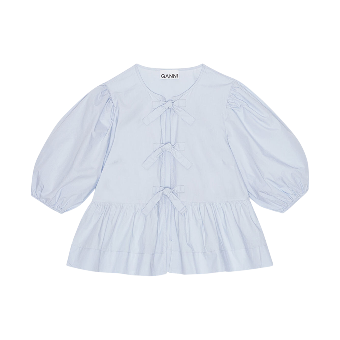 (W) 가니 라이트 코튼 포플린 페플럼 블라우스 헤더