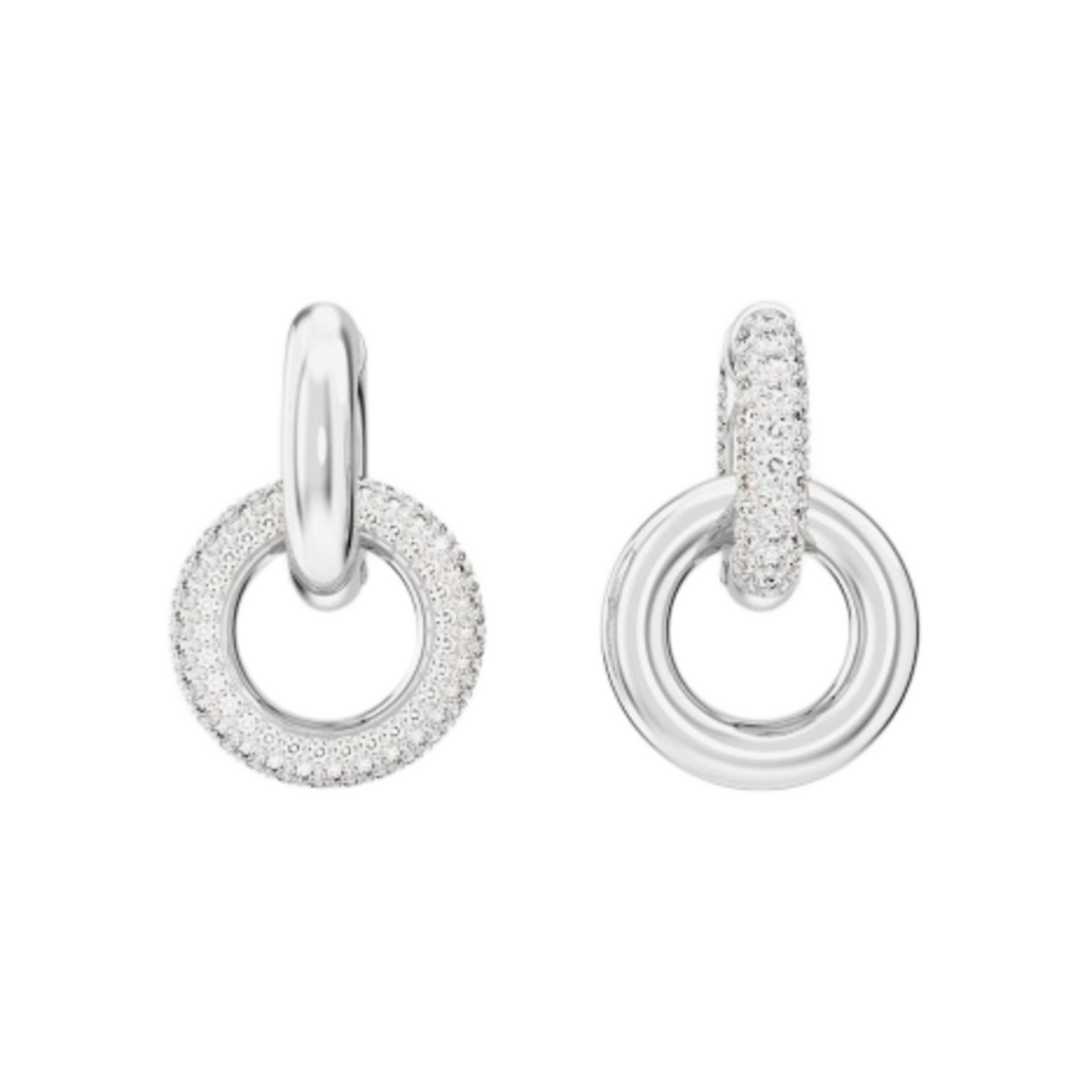 (W) 스와로브스키 덱스테라 후프 이어링 화이트 로듐 플래팅((W) Swarovski Dextera Hoop Earrings White Rhodium Plated) - 2