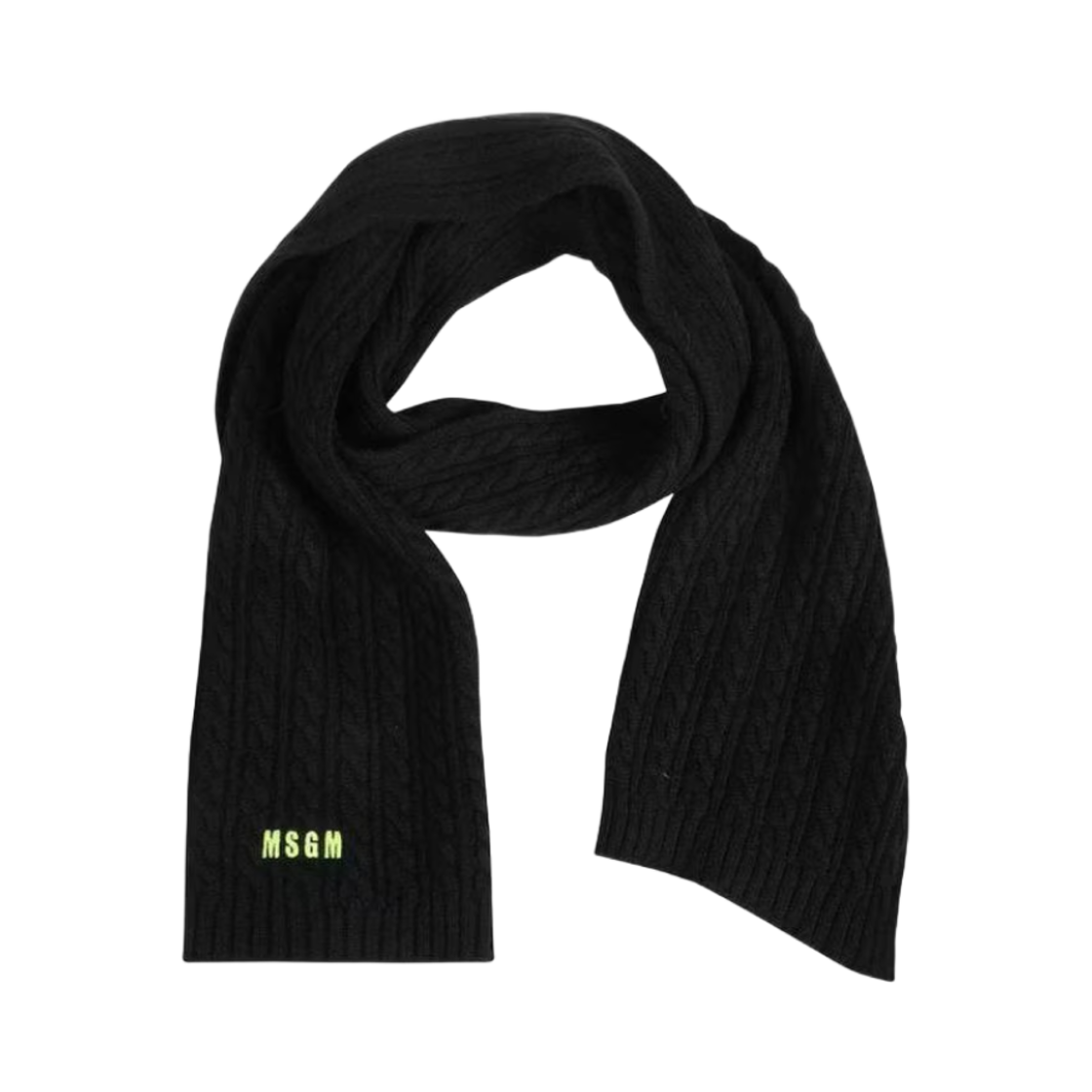 엠에스지엠 로고 자수 머플러 블랙(MSGM Logo Embroidered Muffler Black)