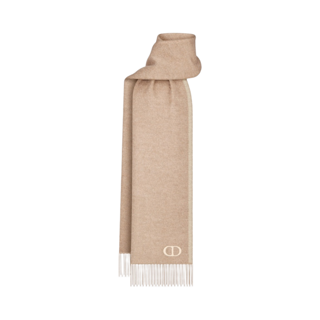 디올 더블사이디드 CD 아이콘 머플러 브라운 베이지 실크(Dior Double-Sided CD Icon Muffler Brown Beige Silk) - 1
