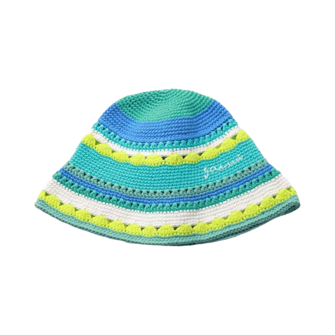 (W) 가니 코튼 크로쉐 버킷햇 블루 큐라소((W) Ganni Cotton Crochet Bucket Hat Blue Curacao) - 1