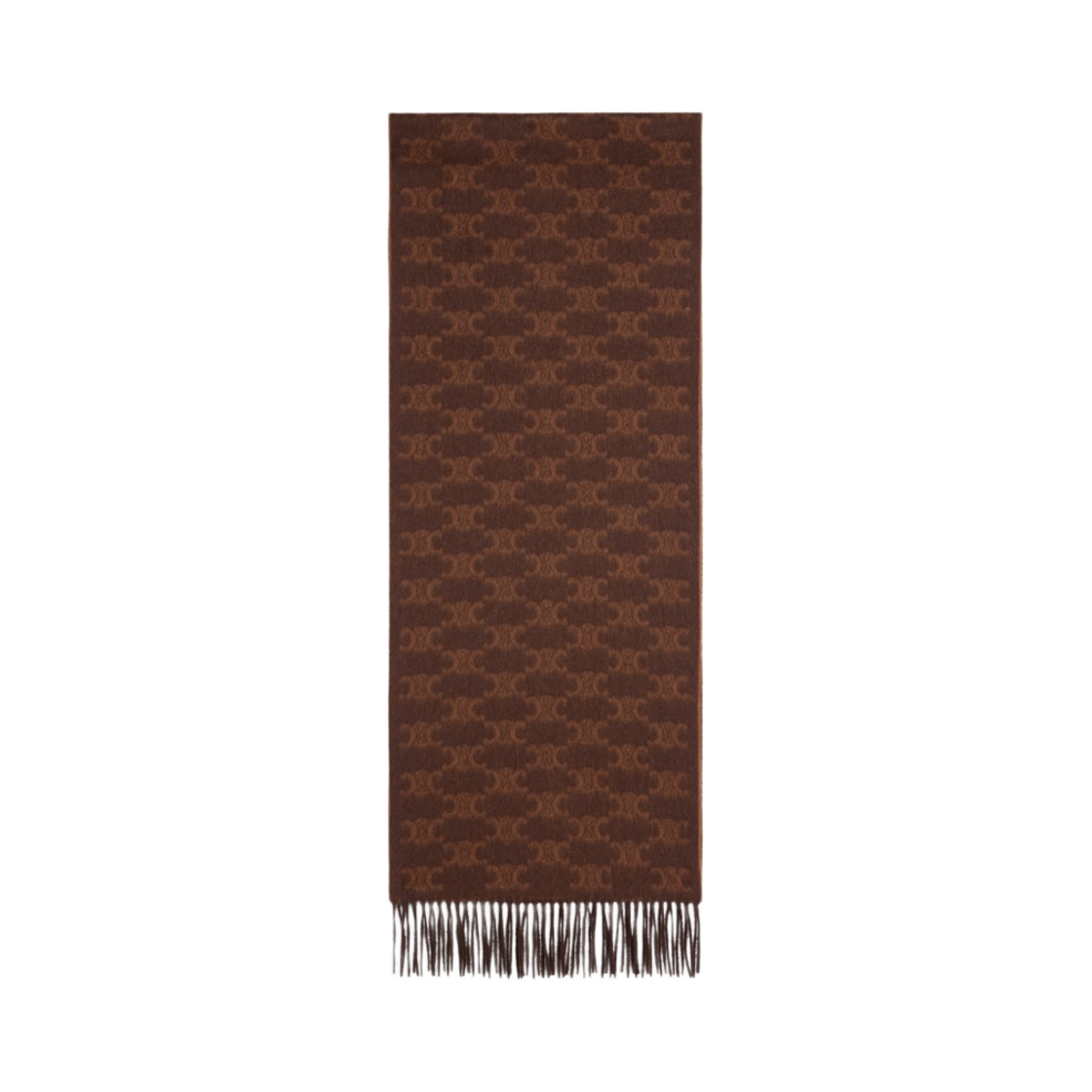 (W) 셀린느 머플러 모노그램 캐시미어 브라운 토피((W) Celine Muffler in Monogram Cashmere Brown Toffee) - 1