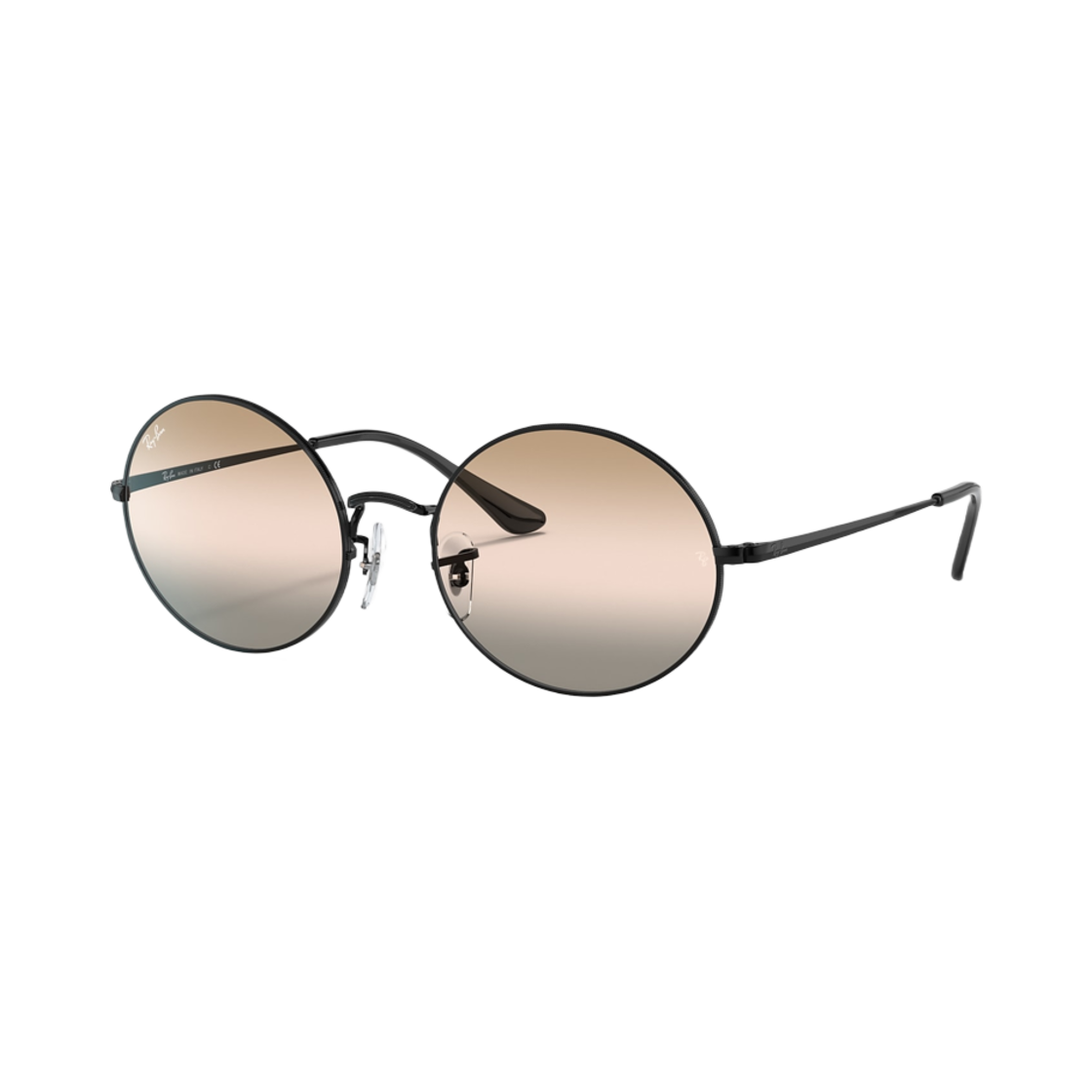 레이밴 오발 1970 바이그라디언트 폴리쉬드 블랙 프레임 핑크 브라운 렌즈(Ray-Ban Oval 1970 Bi-Gradient Polished Black Frame Pink Brown Lenses) - 1