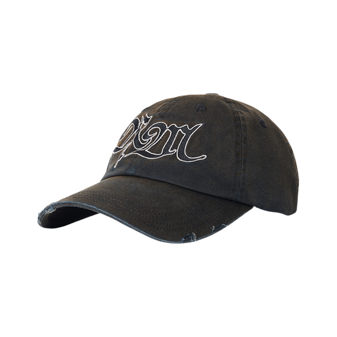 NMSS52HG02WBK NOMANUAL Bleached NM Logo Ball Cap Washed Black