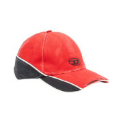 Diesel C-Dale Distressed Colour-Block Baseball Cap Red