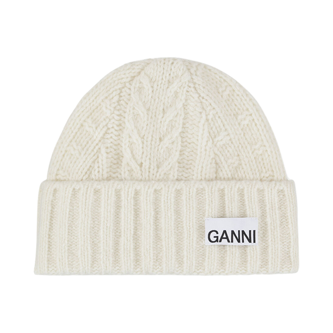 가니 레귤러 울 케이블 비니 에그렛(Ganni Regular Wool Cable Beanie Egret)