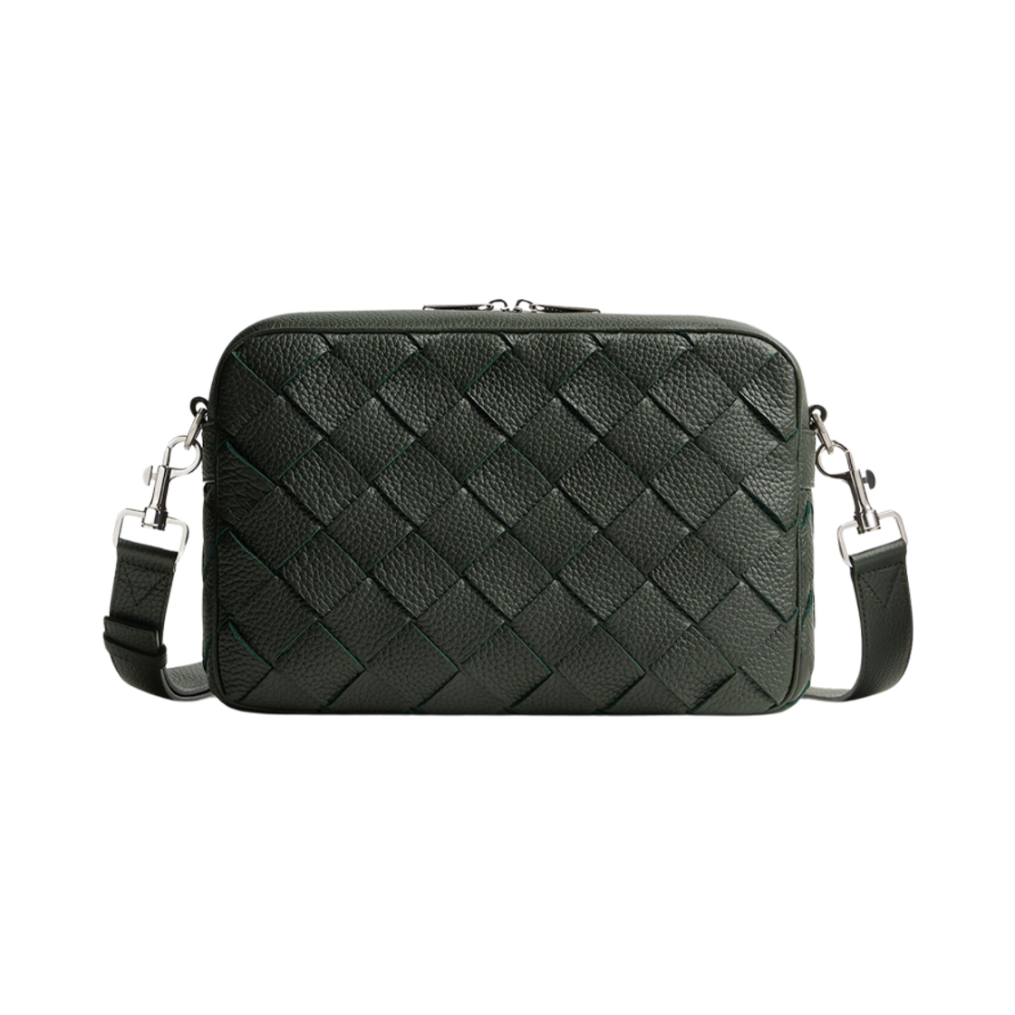 755925V4G313009 Bottega Veneta Intrecciato Camera Bag Dark Green