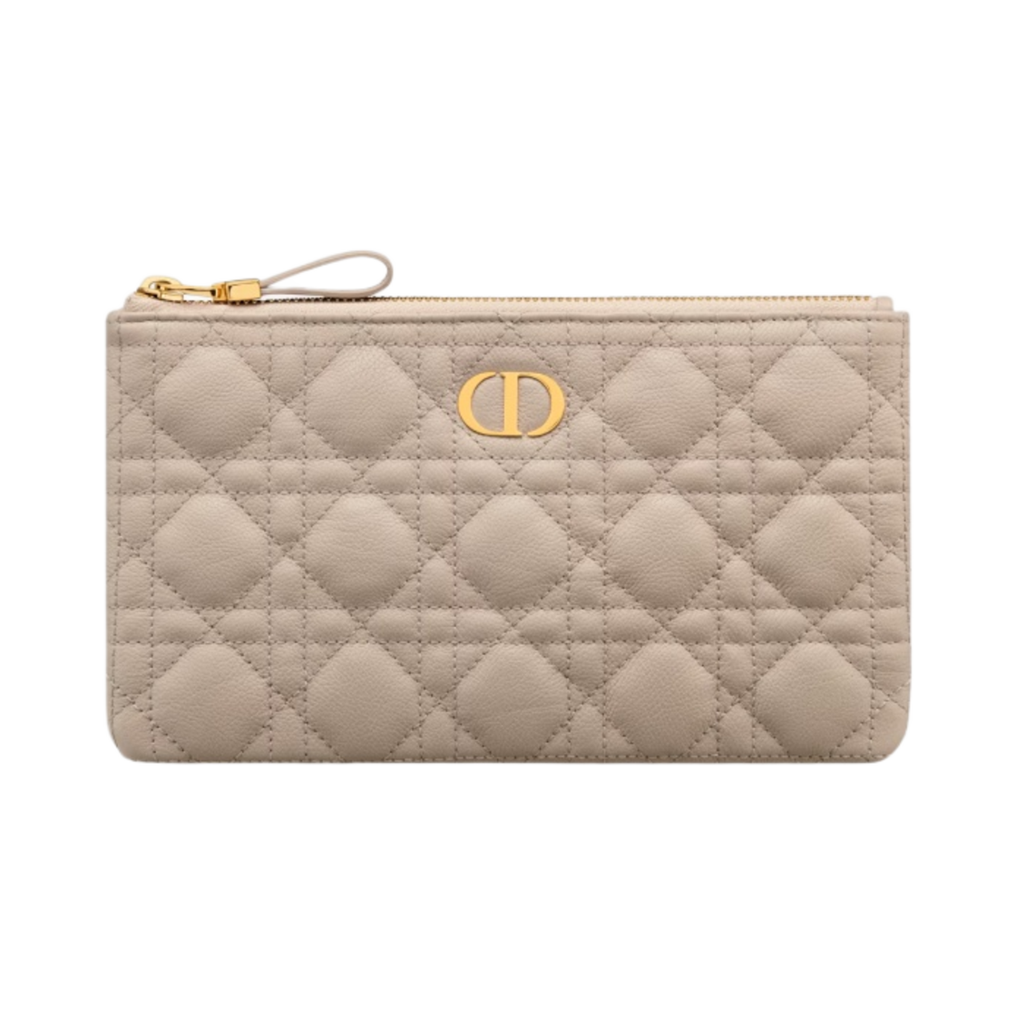 디올 스몰 디올 카로 슬림 파우치 샌드 컬러드 서플 까나쥬 카프스킨(Dior Small Dior Caro Slim Pouch Sand Colored Supple Cannage Calfskin) - 1