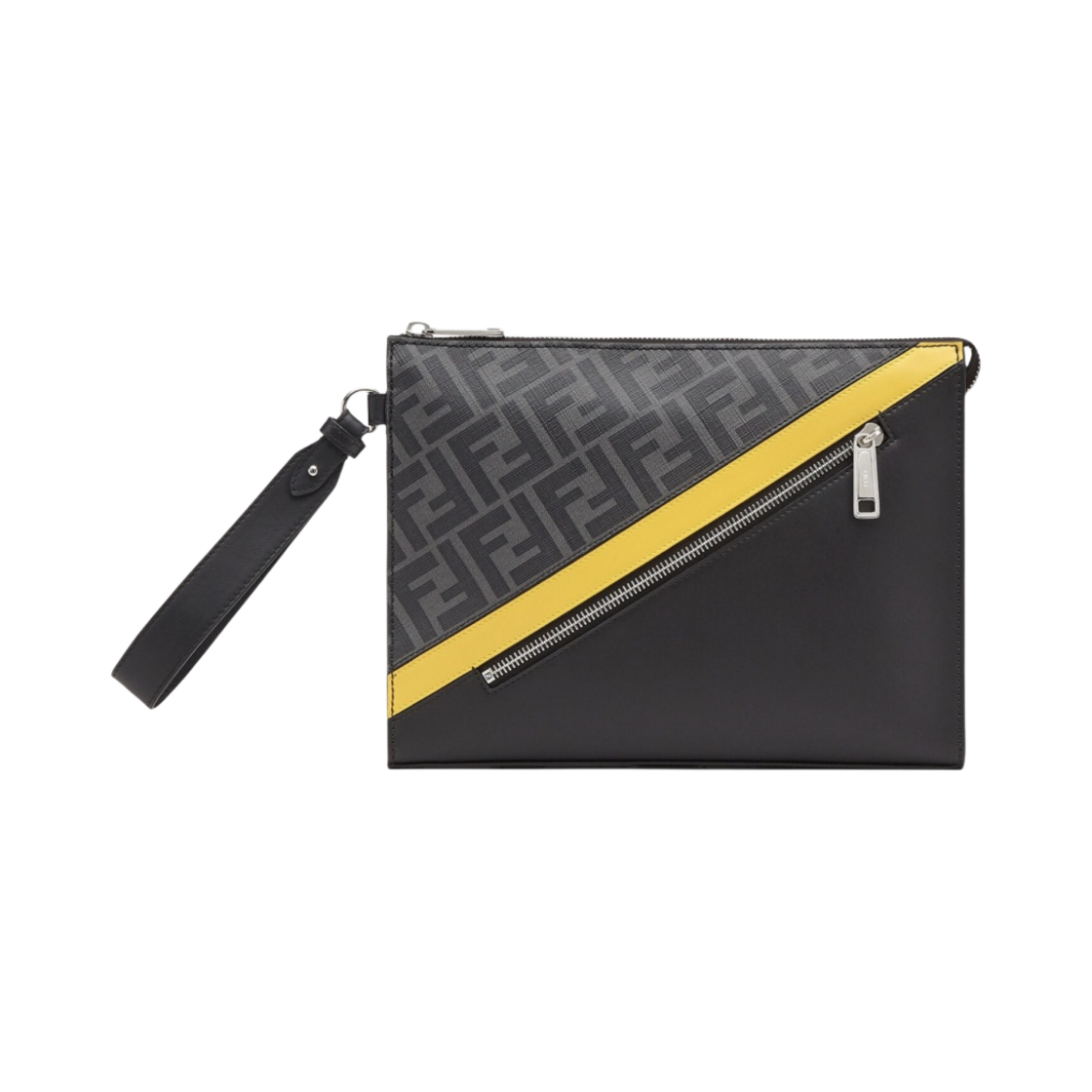 펜디 FF 모티프 패브릭 플랫 파우치 그레이(Fendi FF Motif Fabric Flat Pouch Grey) - 1