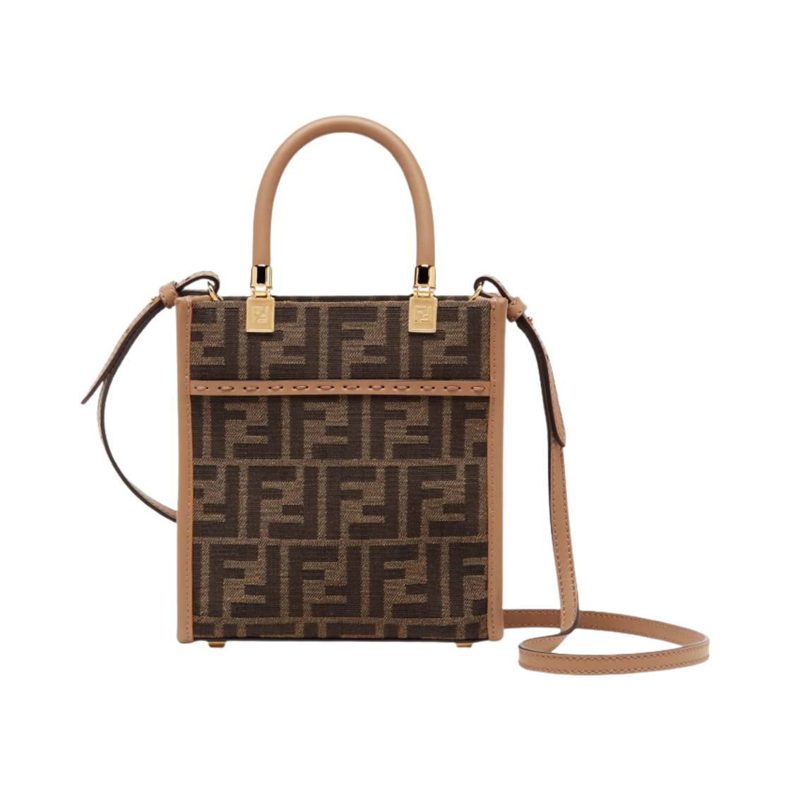 펜디 미니 선샤인 FF 패브릭 쇼퍼백 브라운(Fendi Mini Sunshine FF Fabric Shopper Bag Brown) - 2