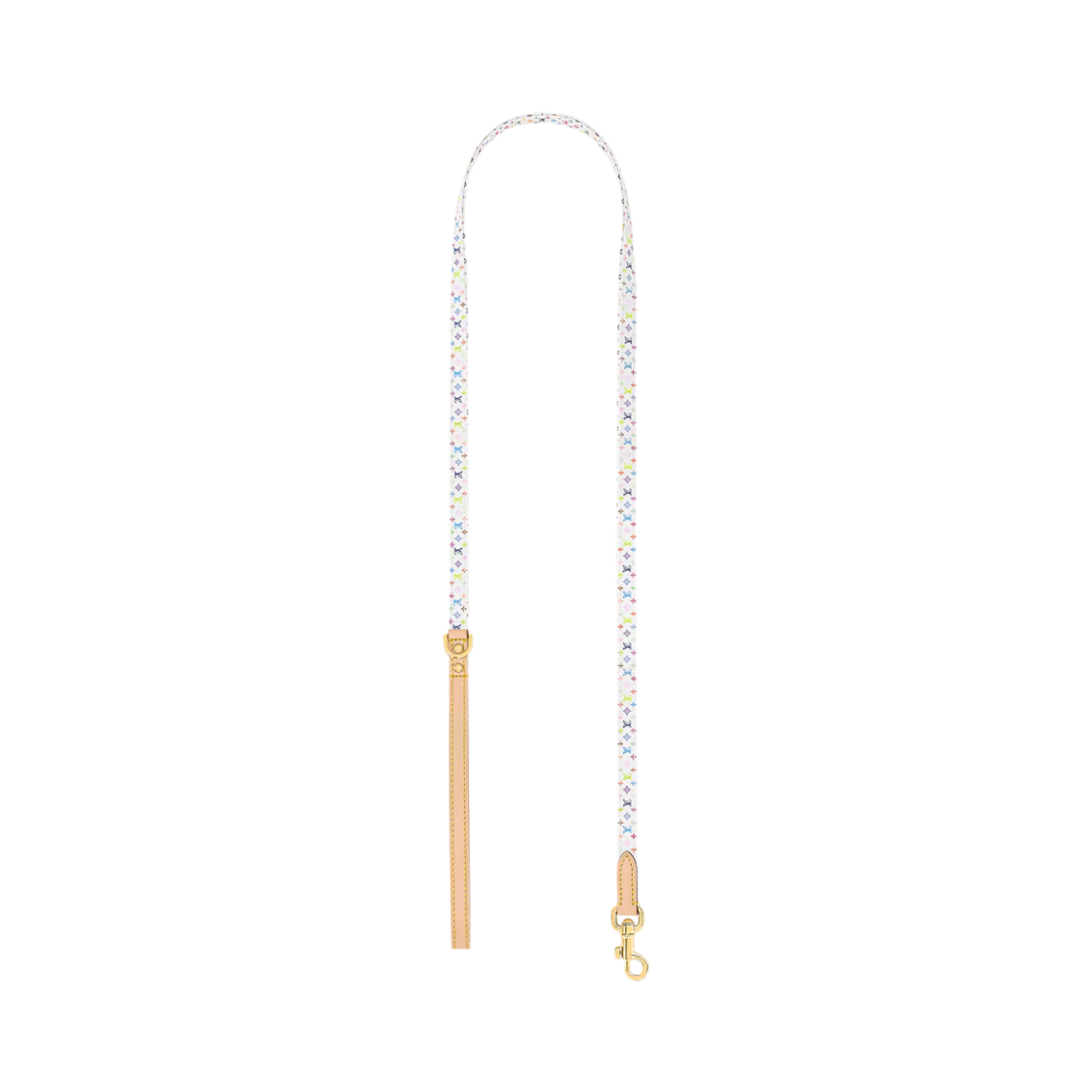 GI1318 Louis Vuitton x Murakami Takashi Monogram Multicolor Dog Leash MM Multicolor