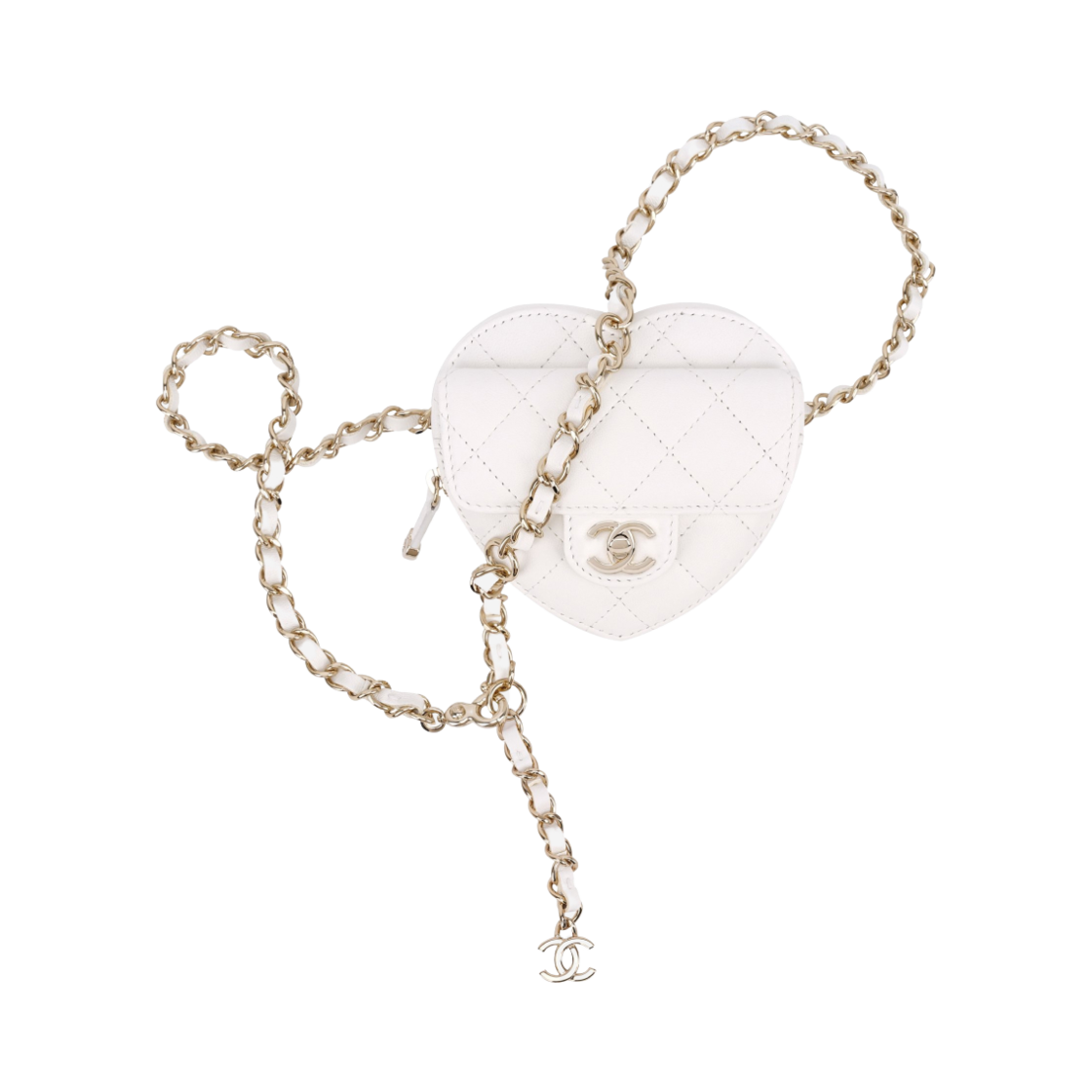 샤넬 하트 벨트백 램스킨 & 골드 메탈 화이트(Chanel Heart Belt Bag Lambskin & Gold White) - 3