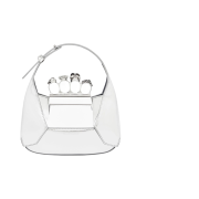 Alexander McQueen Mini Jewelled Hobo Bag Silver