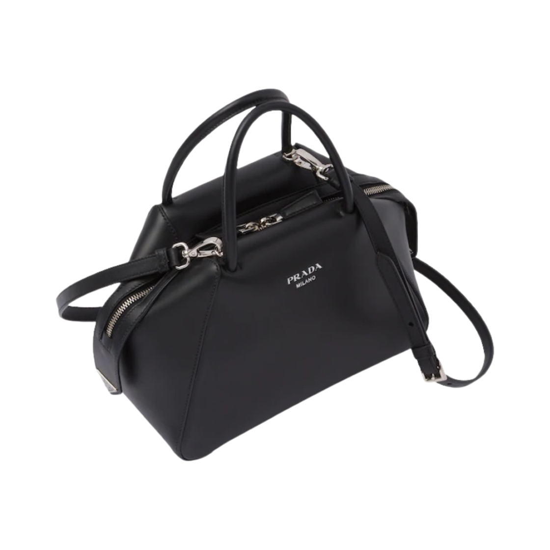 프라다 레더 슈퍼노바 스몰 핸드백 블랙(Prada Leather Supernova Small Handbag Black) - 2