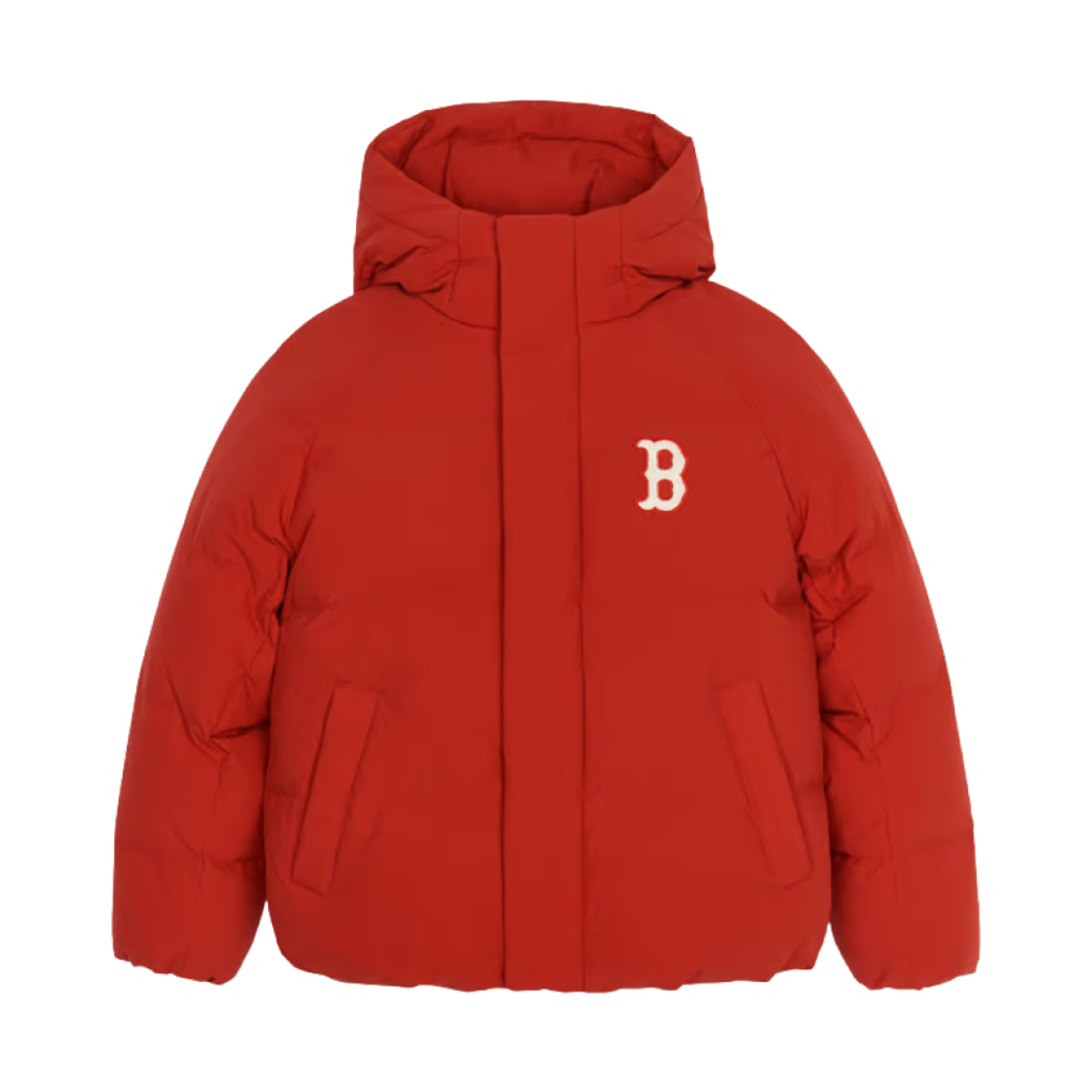 3ADJV1046-43RDD MLB Varsity Hooded Short Puffer Jacket Boston Red Sox D.Red