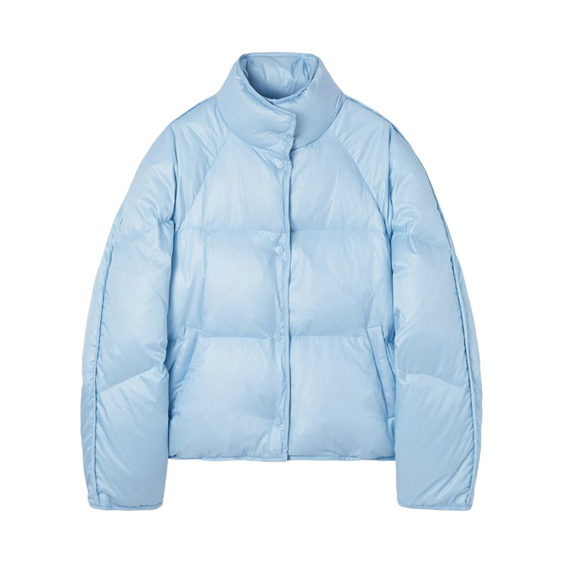 (W) 인사일런스 글로시 구스 다운 라이트 블루((W) Insilence Glossy Goose Down Jacket Light Blue)