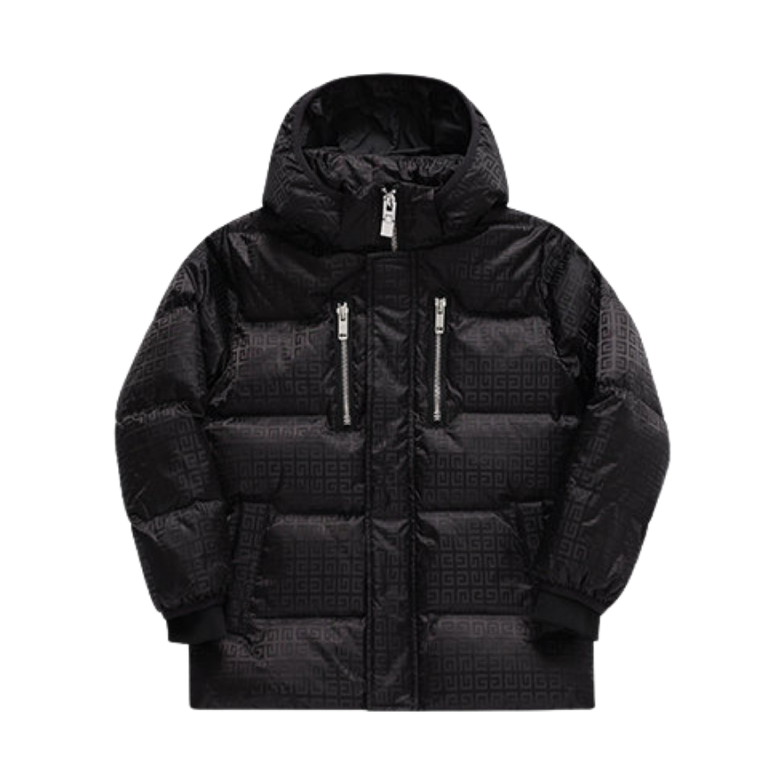 (키즈) 지방시 4G 로고 올 오버 다운 자켓 블랙((Kids) Givenchy 4G Logo All-Over Down Jacket Black)