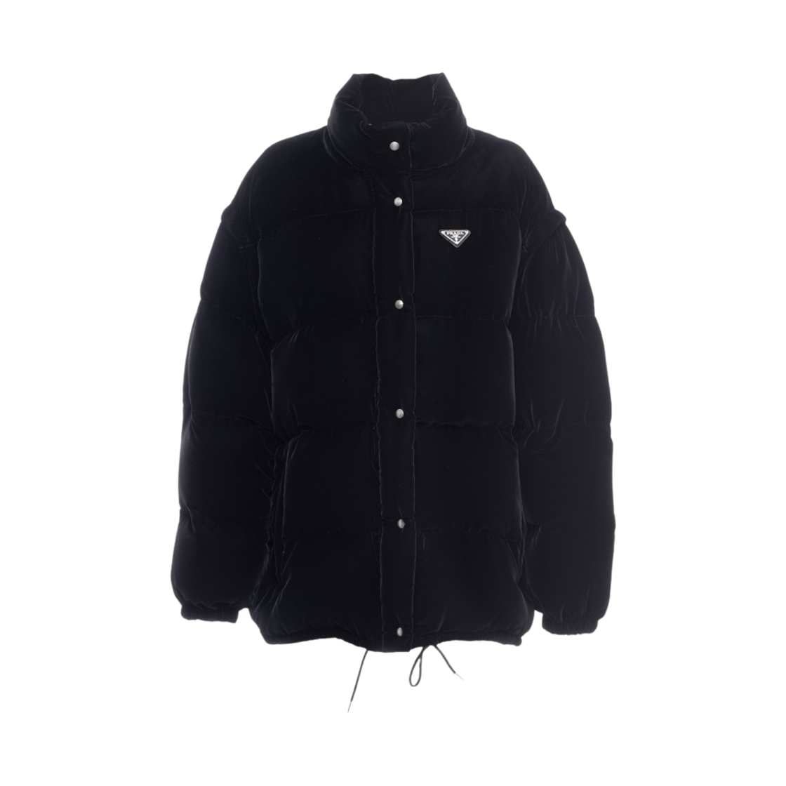 (W) 프라다 컨버터블 벨벳 다운 자켓 블랙((W) Prada Convertible Velvet Down Jacket Black)