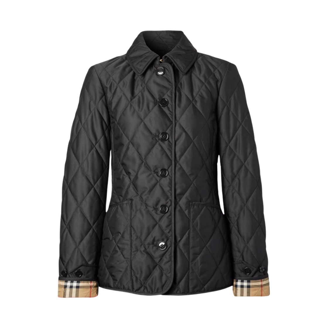 8049866 (W) Burberry Diamond Quilted Thermoregulated Jacket Black - 대표 이미지 #1