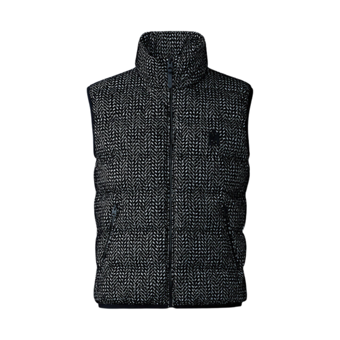 맥카지 피셔-FLP 플록 라이트 다운 베스트 블랙 화이트(Mackage Fisher-Flp Flocked Light Down Vest Black White) - 1