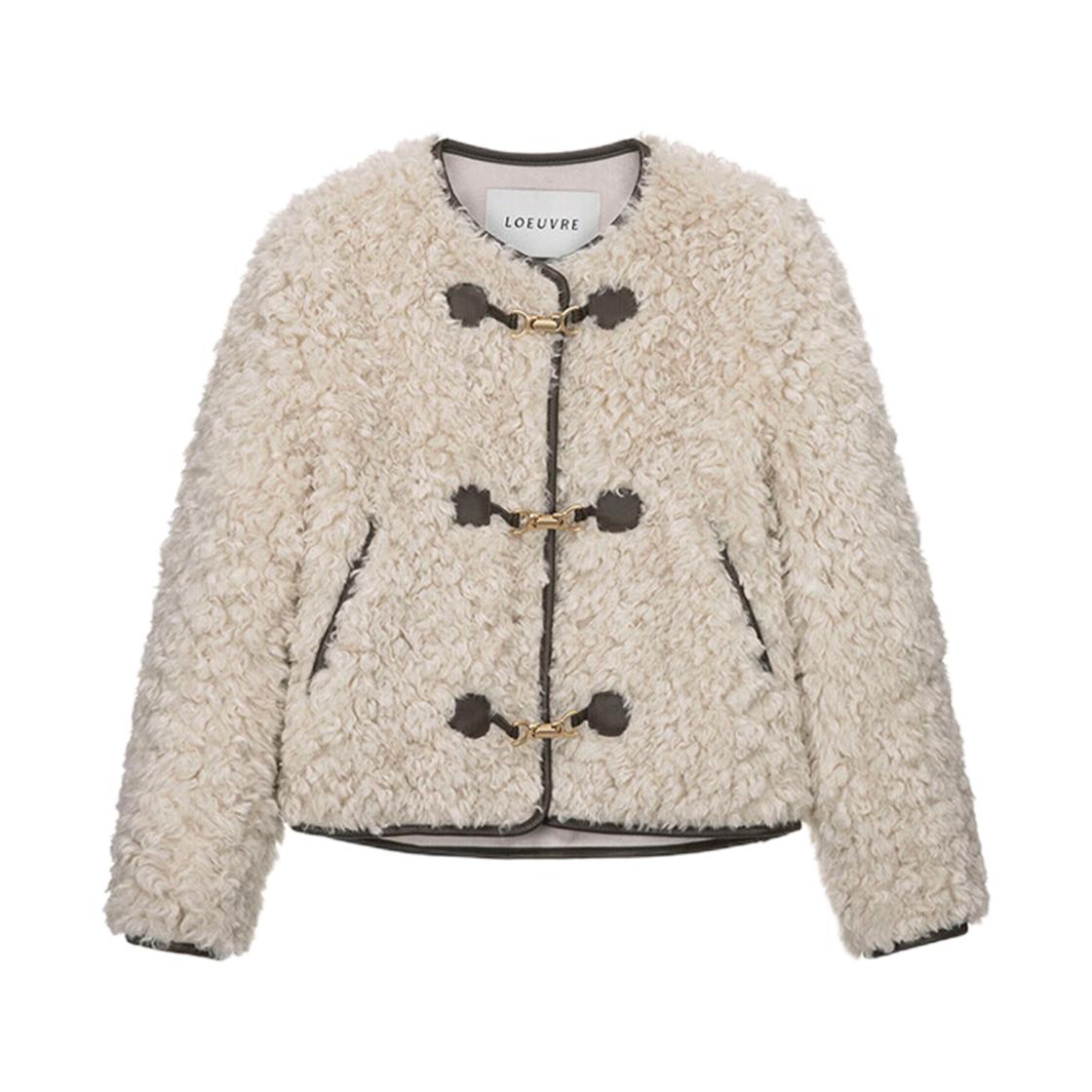 (W) 루에브르 토글 포인트 퍼 자켓 베이지((W) Loeuvre Toggle Point Fur Jacket Beige)