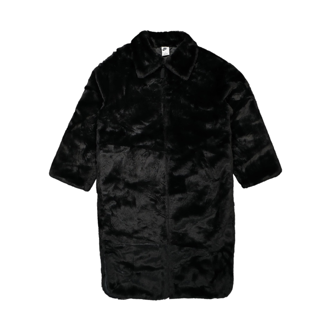 (W) 나이키 NSW 인조 퍼 AOP 롱 자켓 블랙 - US/EU((W) Nike NSW Faux Fur AOP Long Jacket Black - US/EU) - 1