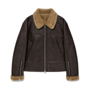 Haleine 3D Faux Shearling Crop Jacket Brown (VJ411)