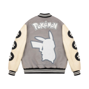 Vandy The Pink x Pokemon Pikachu Flower Varsity Jacket Grey