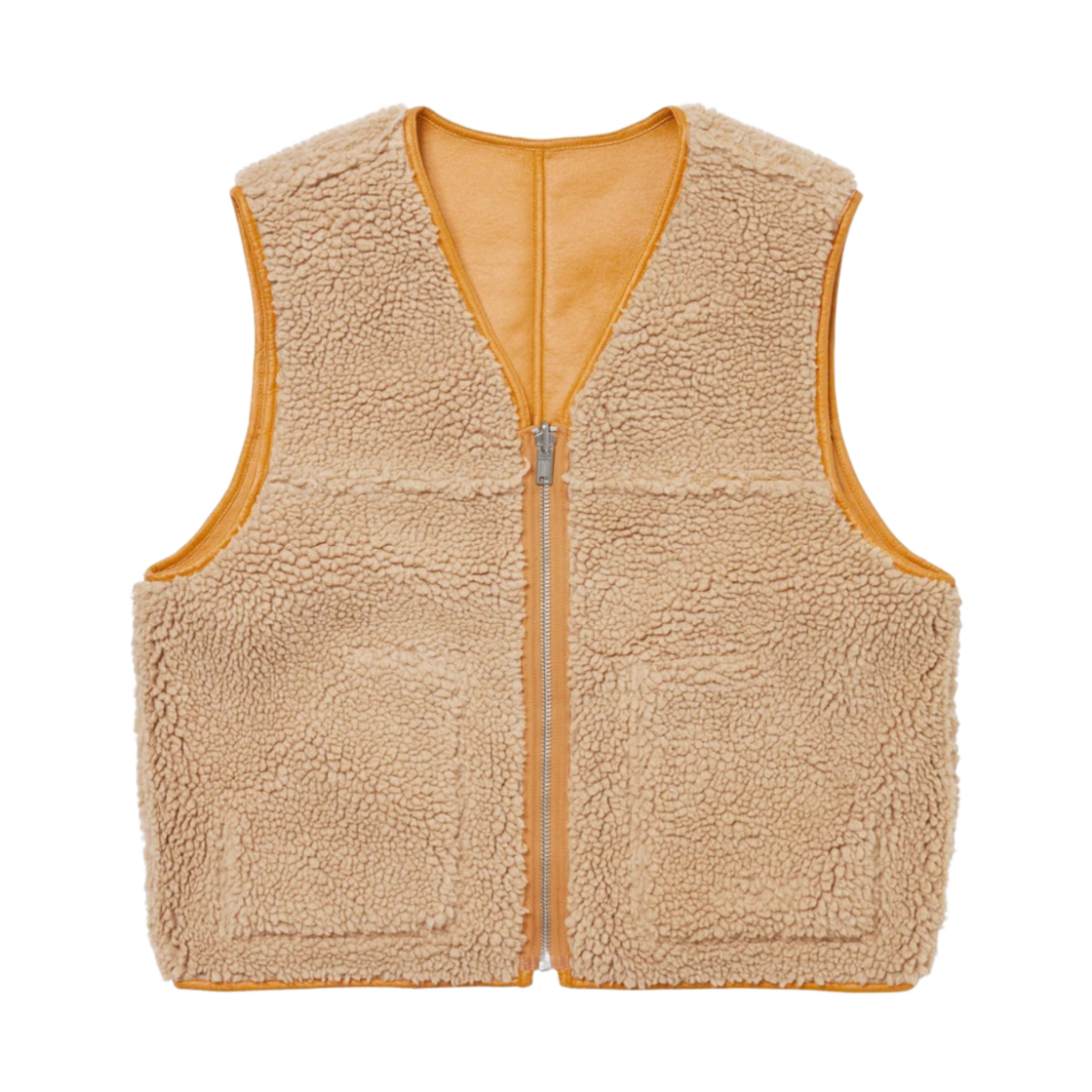 슈프림 리버시블 포우 셔링 베스트 옐로우 - 24FW(Supreme Reversible Faux Shearling Vest Yellow - 24FW) - 2