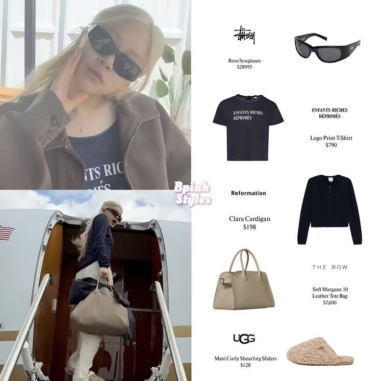 Stussy Rene Sunglasses Black Black Lens 착용 스타일 - 2