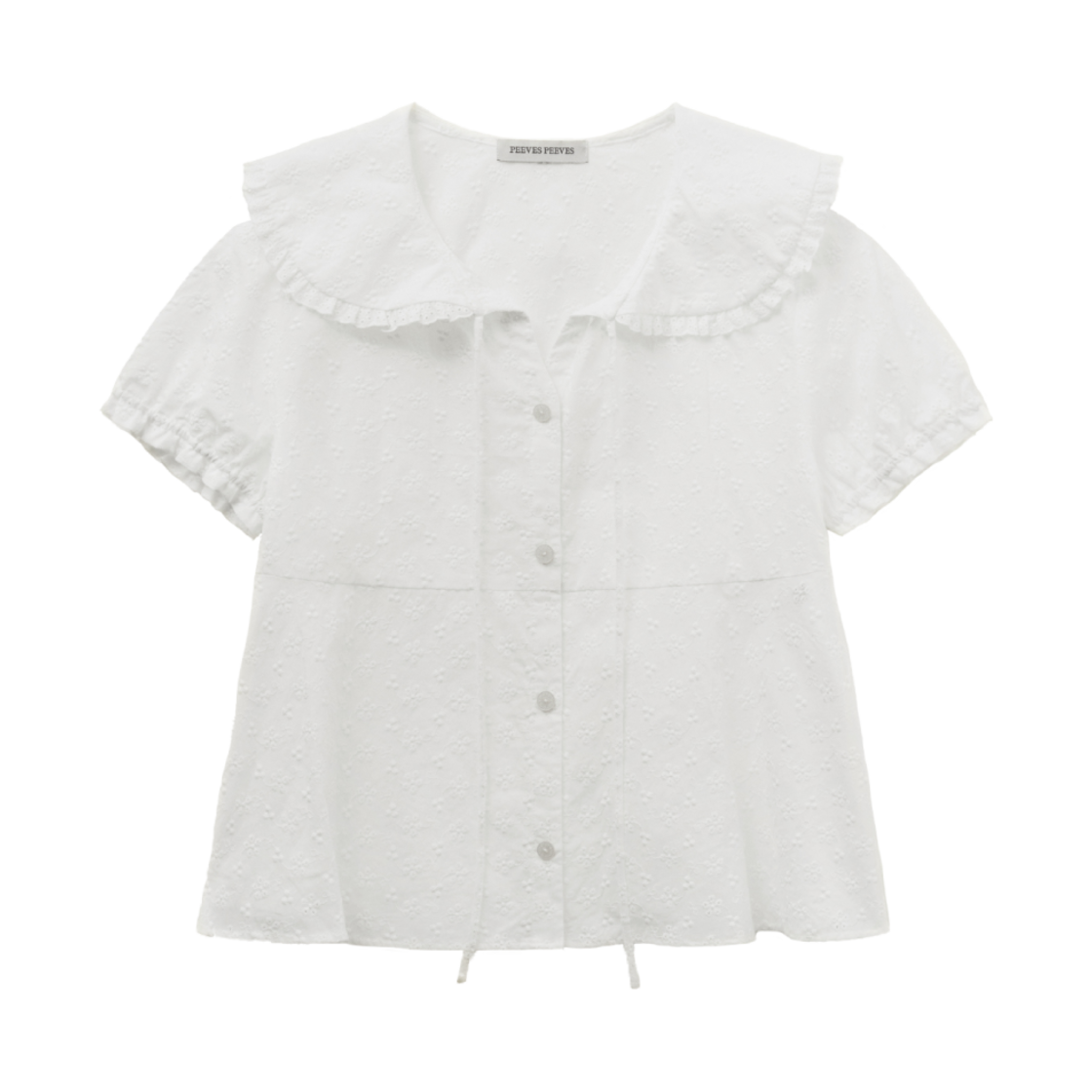 PV25SBL001WHF Peeves Peeves Vented Peter Pan Collar Blouse White