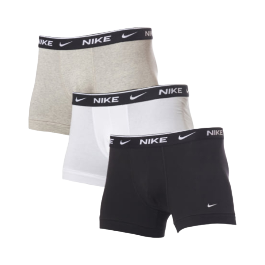 Nike Everyday Cotton Stretch Trunk Black Grey White (3 Pack)