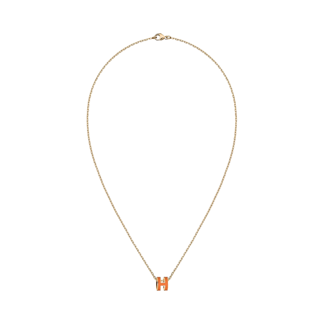 (W) 에르메스 미니 팝아슈 펜던트 골드 하드웨어 & 오랑쥬 소이