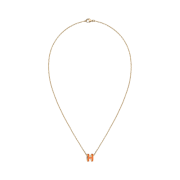 (W) Hermes Mini Pop H Pendant Gold & Orange Soie