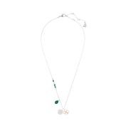 (W) Swarovski Symbolica Pendant Clover Green Mixed Metal Finish