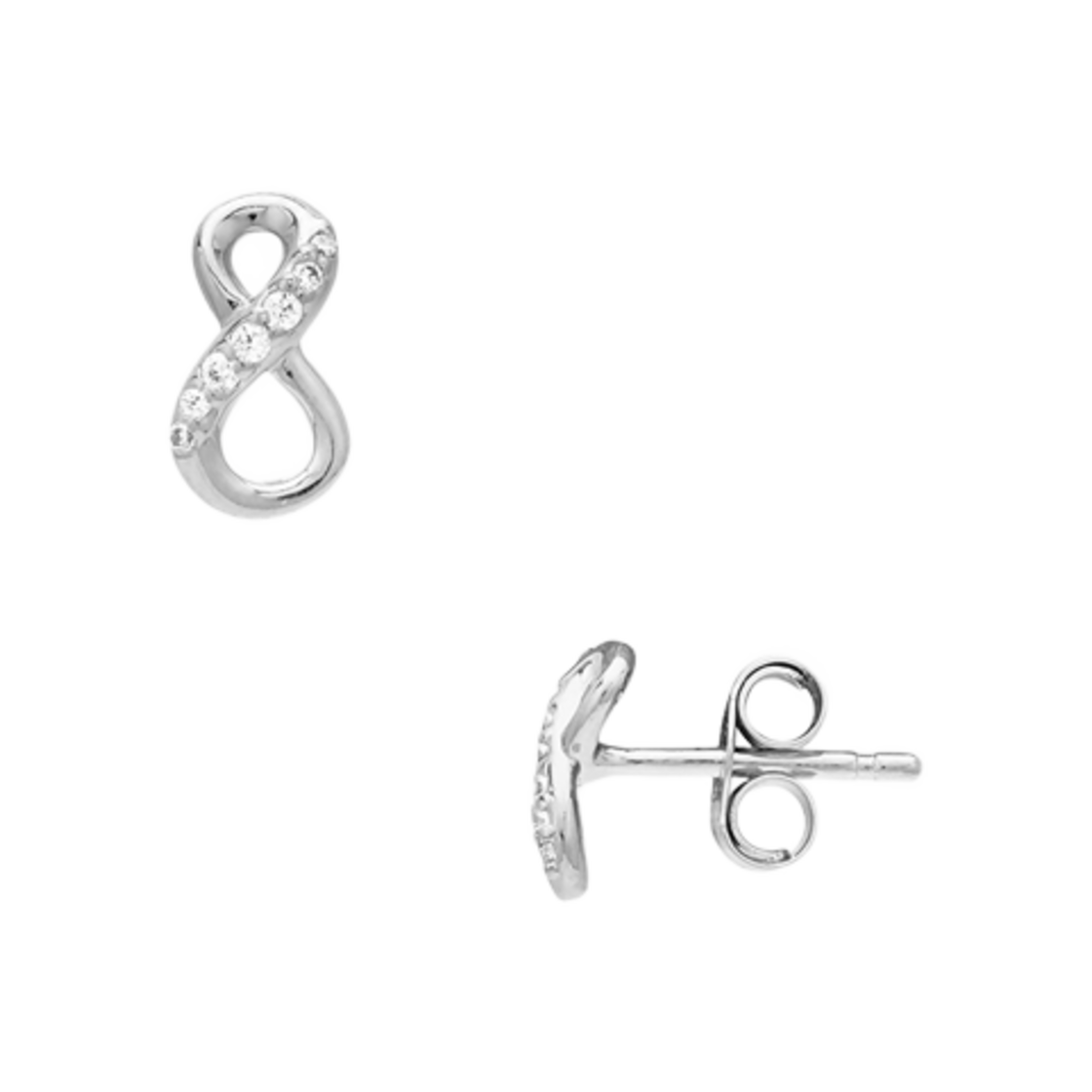 298820C01 (W) Pandora Sparkling Infinity Stud Earrings Sterling Silver Clear