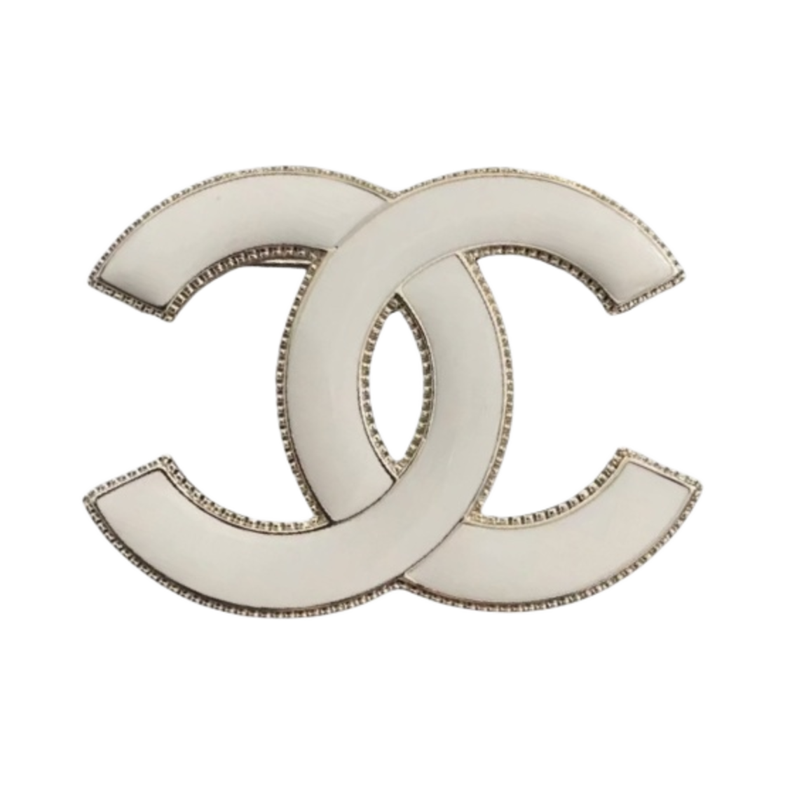 샤넬 브로치 메탈 & 골드 화이트(Chanel Brooch Metal & Gold White) - 1