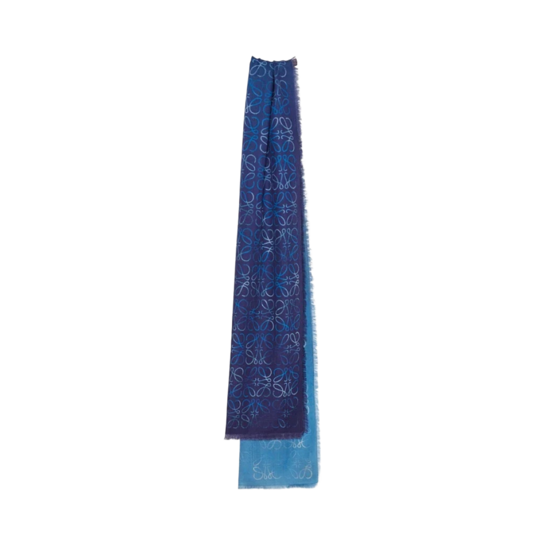 (W) 로에베 시아노타입 스카프 인 울 실크 앤 캐시미어 블루((W) Loewe Cyanotype Scarf In Wool Silk and Cashmere Blue)
