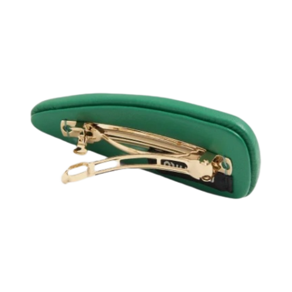 (W) 미우 미우 나파 레더 헤어 클립 망고((W) Miu Miu Nappa Leather Hair Clip Mango) - 2