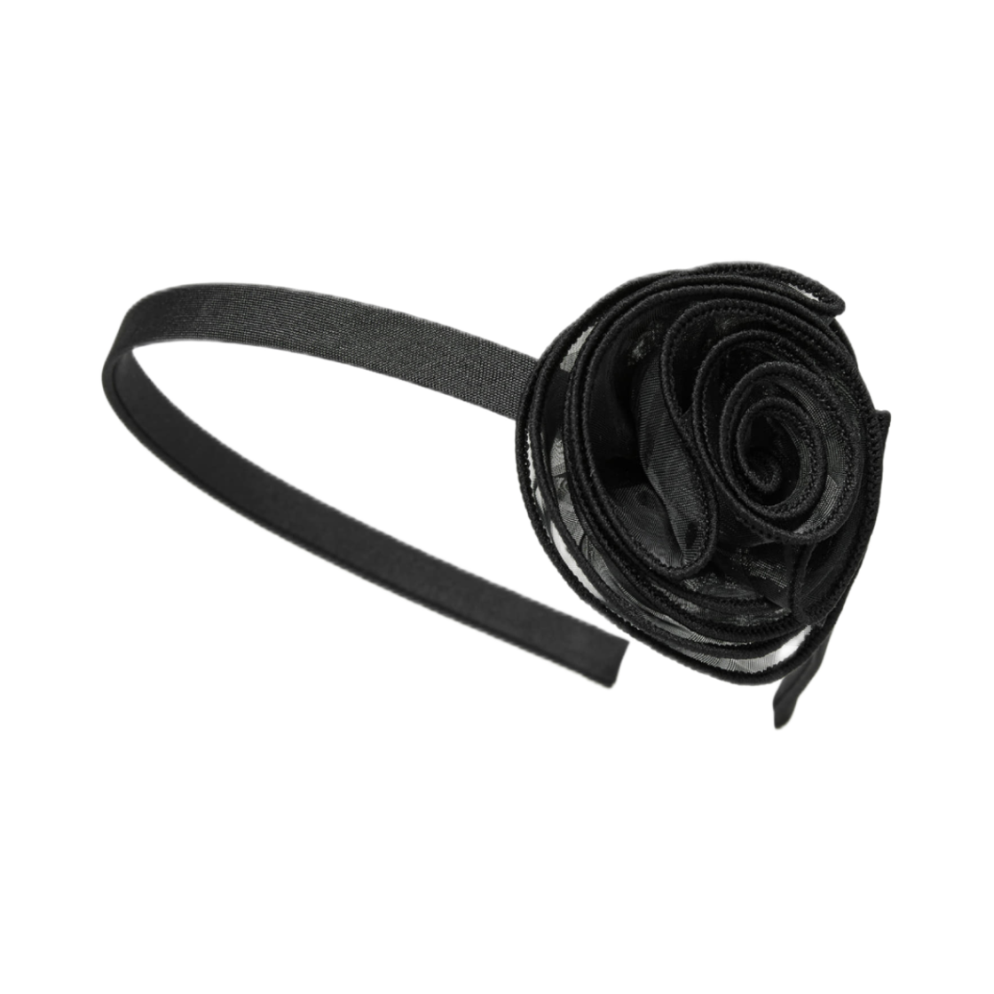 이미스 오간자 코르사주 헤어밴드 블랙(Emis Organza Corsage Hairband Black) - 2