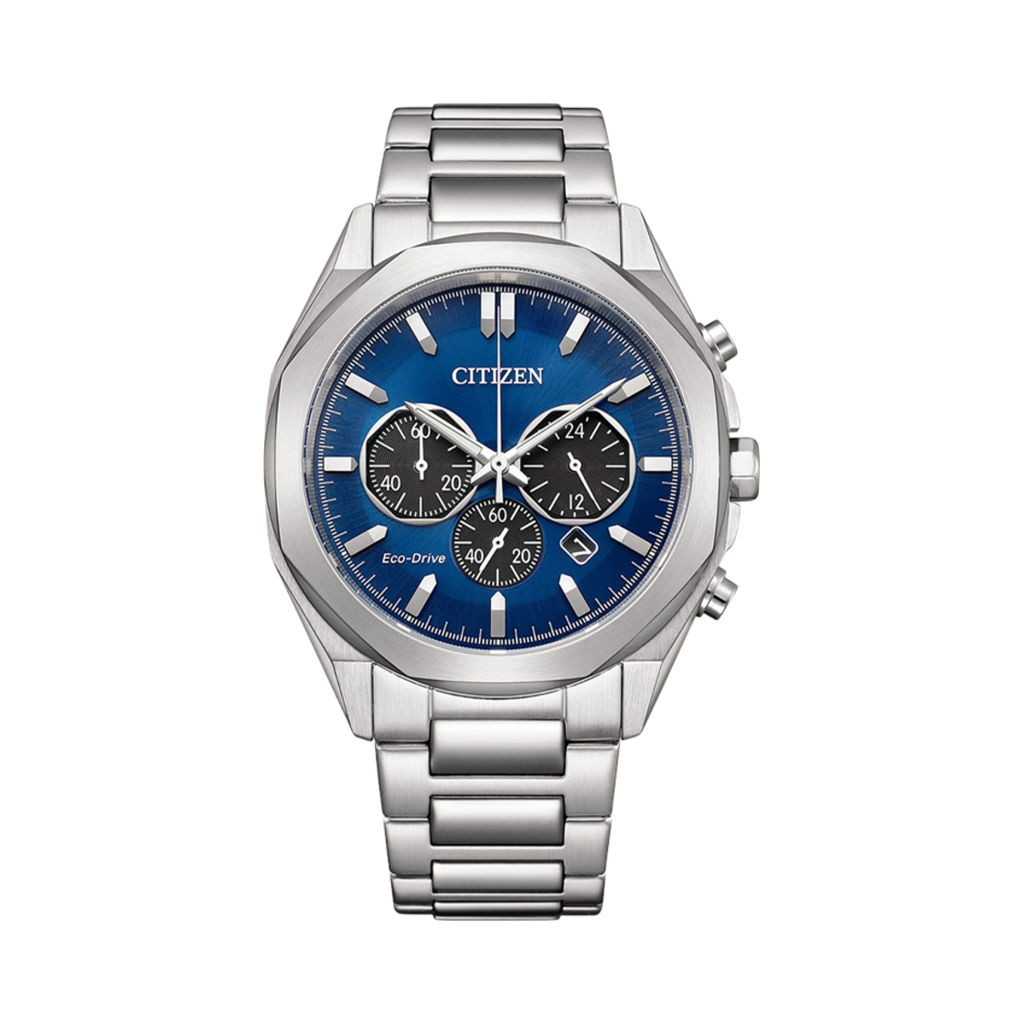 시티즌 에코드라이브 젠츠 43mm 스테인리스 스틸 블루 실버(Citizen Eco-Drive Gents 43mm Stainless Steel Blue Silver)