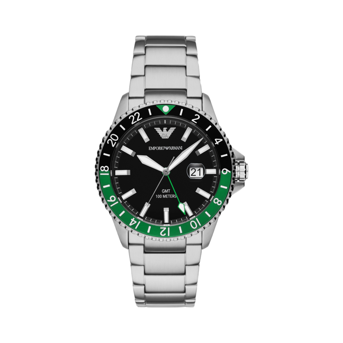 엠포리오 아르마니 GMT 듀얼 타임 42mm 스테인리스 블랙 실버(Emporio Armani GMT Dual Time 42mm Stainless Steel Black Silver) - 1