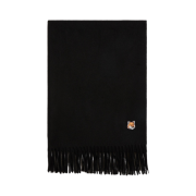 Maison Kitsune Small Fox Head Wool Muffler Black