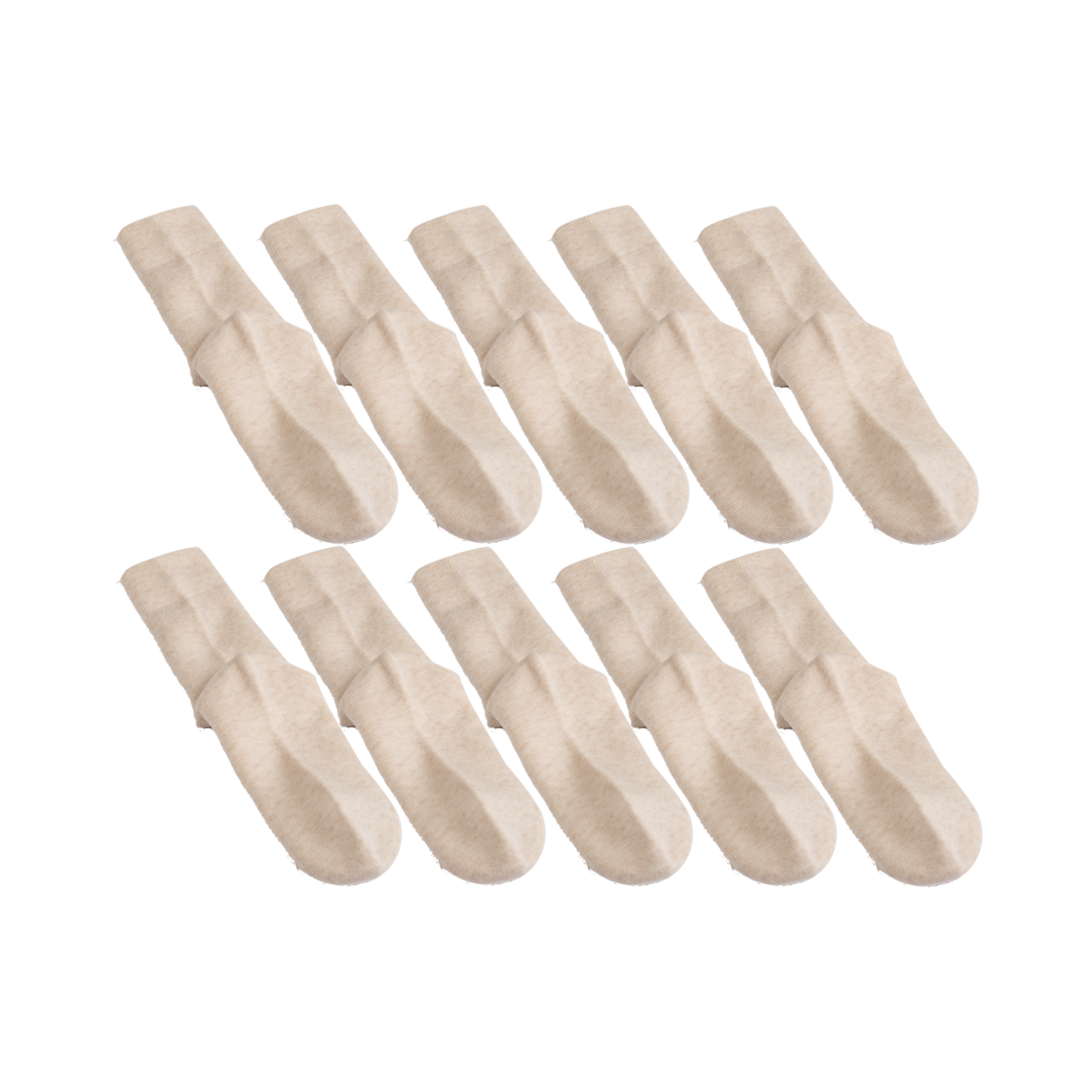 L22EBSCW307AMOM10P [10 SET] LI2 Merino Wool Crew Socks Melange Oatmeal