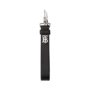 Burberry Monogram Motif Grainy Leather Keyring Black