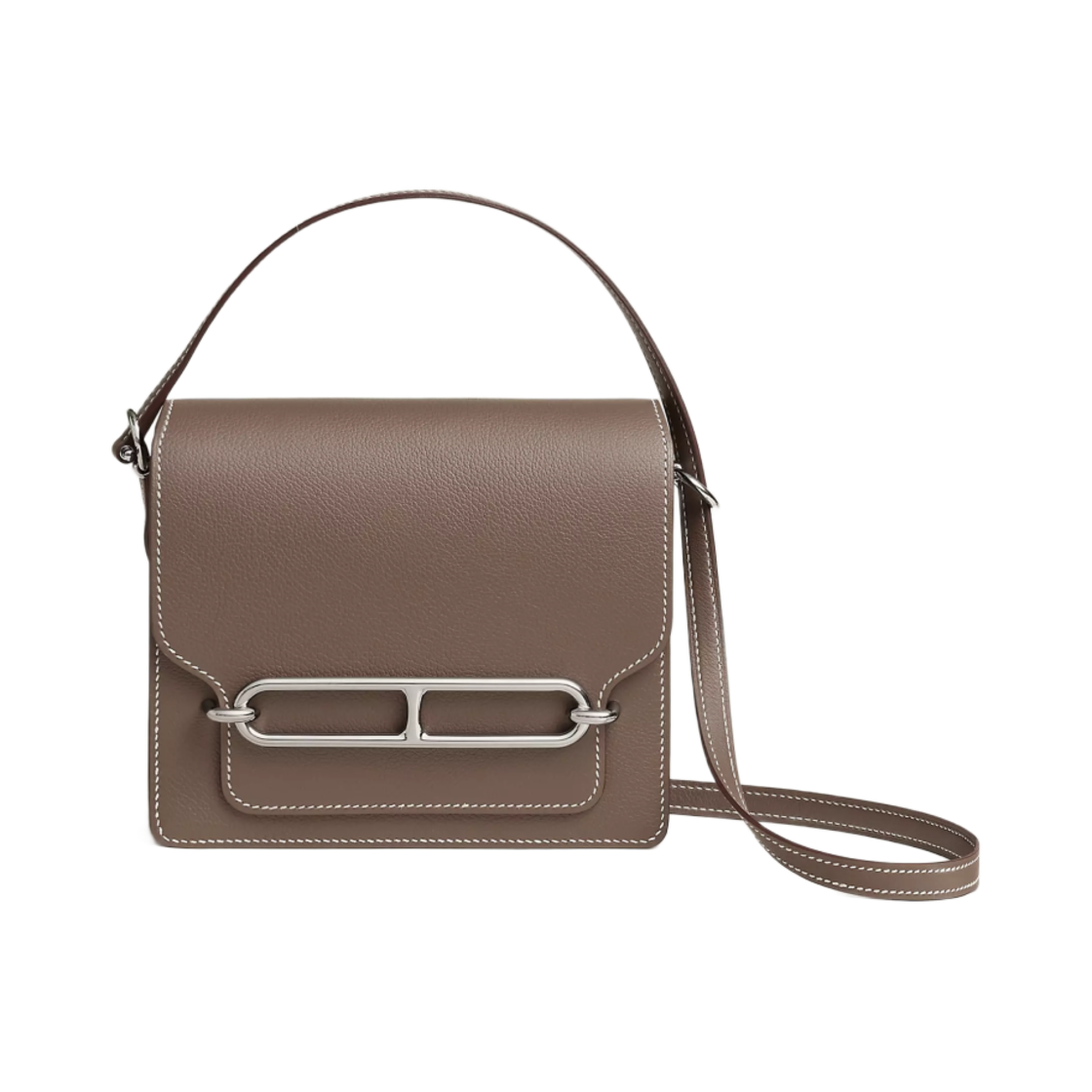 H070510CK18 Hermes Roulis Mini Bag Evercolor & Palladium Etoupe