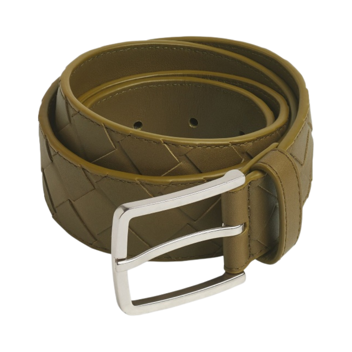 609182VCPQ32877 Bottega Veneta Intrecciato Belt Mud
