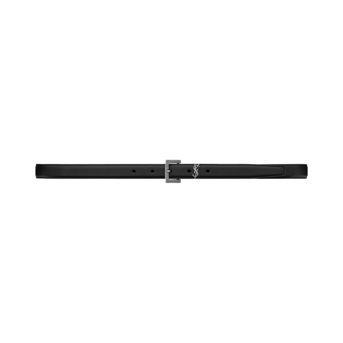 생로랑 스무스 레더 카산드라 씬 벨트 블랙(Saint Laurent Smooth Leather Cassandre Thin Belt Black)
